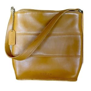 Vintage Coach Tribeca Hobo New York Camel Leather Purse, Made US, #B8D-9083